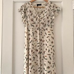 The Kooples Feather Ruffle Print Dress Size S